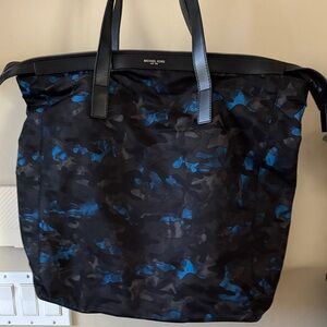 Michael Kors Camouflage Duffel Bag in Black and Blue